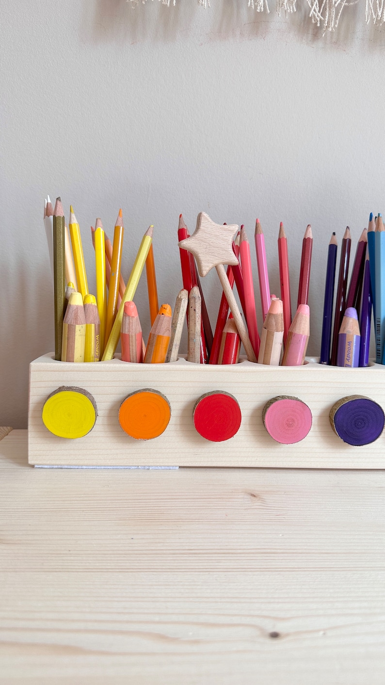 Montessori rainbow pencil holder image 6