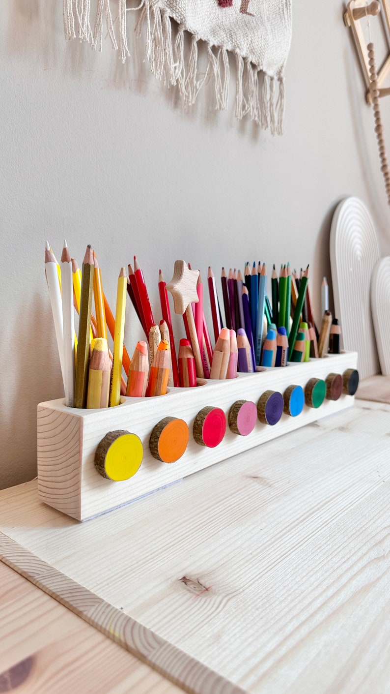 Montessori rainbow pencil holder image 5