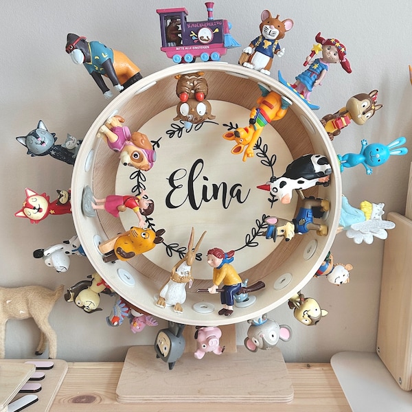 Height-adjustable TONIE wheel | Ferris wheel | rotatable | personalized | Name tag | Wooden slice | Tonie figures | Carousel | wood |