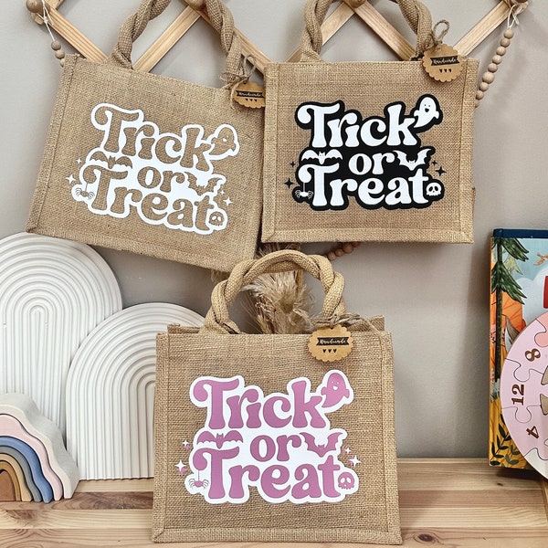 Halloween Tasche | Trick or Treat | Jute Tasche | Bag | Geschenktasche | Geschenk | Süßigkeiten | Süßes oder Saures | Halloweenparty