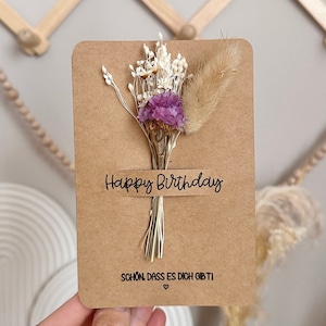 Geschenkkarte | Kraftpapierkarte | Glückwunschkarte | Geburtstagskarte | Trockenblumen | Kraftpapier | Geldgeschenk | Geburtstag | Geburt
