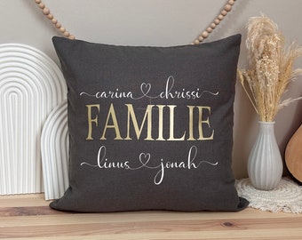 Cushion cover personalized | Gift Name Couple Family We Wedding Birthday Mother's Day Valentine's Day Wedding Anniversary Children Wedding Gift