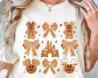 Comfort Colors® Mickey and Minnie Gingerbread Cookies Shirt, Disney Christmas Shirt, Mickey Xmas Shirt, Disneyland Xmas Holiday Shirt