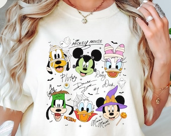 Comfort Colors® Mickey and Friends Halloween Shirt, Spooky Mickey and Co, Halloween Party Shirt, Disneyland Halloween Tee, Disney Scary Tee