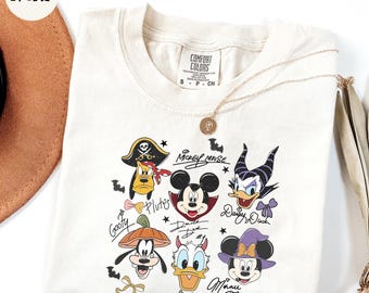 Comfort Colors® Mickey and Friends Halloween Shirt, Vampire Mickey Shirt, Disney Halloween Party Shirt, Disneyland Halloween Shirt