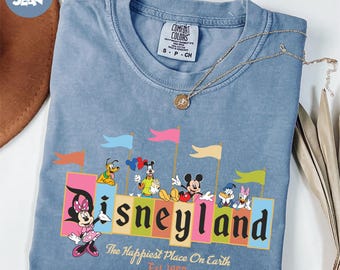 Comfort Colors® The Happiest Place On Earth Shirt, Disneyland Est. 1955 Shirt, Mickey and Friends Disneyland Shirt, Disneyland Vacation Tee