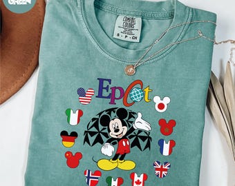 Comfort Colors® Epcot Mickey Shirt, Disney Epcot Shirt, Epcot World Traveler Shirt, Mickey Mouse Shirt, Disney Family Holiday Shirt