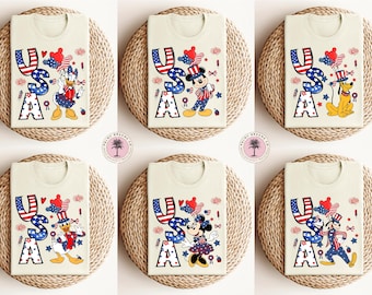 Mickey and Friends USA Shirt, Disney 4th of July Shirt, Disney Independence Day Shirt, Minnie USA Shirt, Disneyland 4th of July Tee