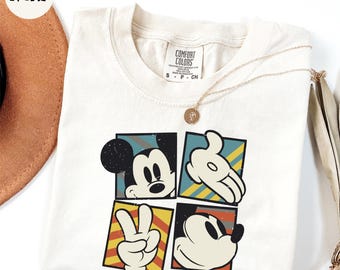 Comfort Colors® Mickey Peace Sign Shirt, Retro Mickey Mouse Shirt, Disney Kids Shirt, Funny Mickey Shirt, Disneyland Trip Shirt