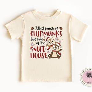 Chipmunk Christmas Toddler Tee, Cute Toddler Christmas T-Shirt, Chipmunk and Nut Tee