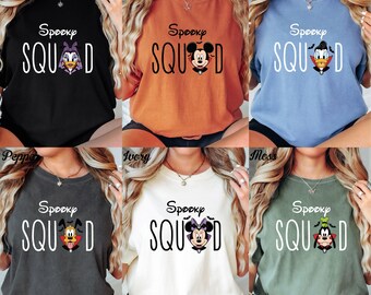 Comfort Colors® Spooky Squad Shirt, Disney Matching Shirts, Disney Halloween Shirt, Mickey and Friends Halloween Tee, WDW Spooky Season Gift