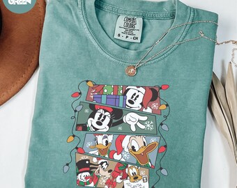 Comfort Colors® Disney Funny Christmas Shirt, Mickey and Friends Xmas Shirt, Disneyland Christmas Trip Shirt, WDW Christmas Vibes Shirt