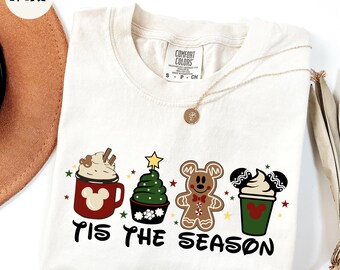 Comfort Colors® Tis The Season Christmas Shirt, Mickey Gingerbread Shirt, Disney Christmas Shirt, Disney Snacks Xmas Shirt, Christmas Gift