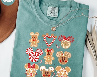Comfort Colors® Mickey and Minnie Gingerbread Shirt, Disney Snacks Shirt, Disneyland Christmas Shirt, Christmas Party Shirt, Disney Xmas Tee