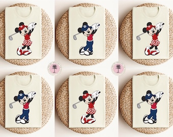 Mickey and Minnie Golf Shirt, Golfer Mickey and Minnie Shirt, Disney Matching Shirt, Disney Couple Tee, Disney Family Shirts