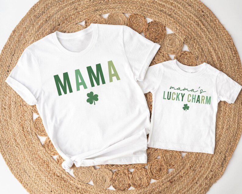 Mama and Mama's Lucky Charm Shirt, St. Patrick's Day Shirt, Matching Mother's Day Gift, Lucky Mama and Baby Shirt image 4