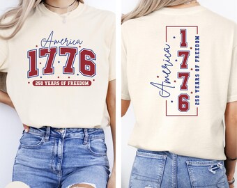 Comfort Colors® America 1776 Shirt, USA Celebration Front & Back Shirt, Independence Day Shirt, 4th of July Shirt, 250 Years of Freedom Tee