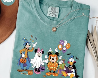Comfort Colors® Mickey and Friends Halloween Shirt, Disney Squad Halloween Party Shirt, Disneyland Halloween Shirt, Disney Friends Shirt