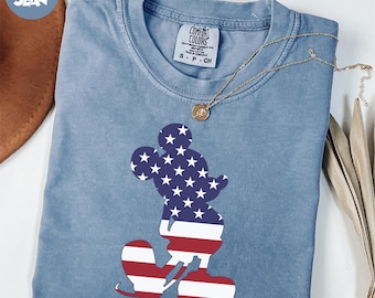 Comfort Colors® Mickey Mouse USA Flag Shirt, Mickey America Tee, Disney 4th of July Shirt, Mickey Memorial Day Shirt, Happy 4th of July Tee