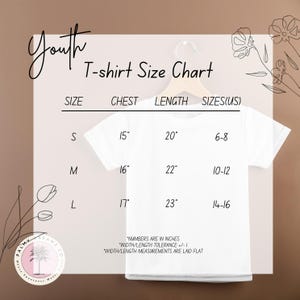 a t - shirt size chart for a child's size