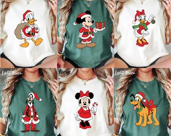 Comfort Colors® Mickey and Friends Christmas Shirt, Christmas Group Shirt, Disney Xmas Matching Shirts, Disneyland Christmas Trip Shirt