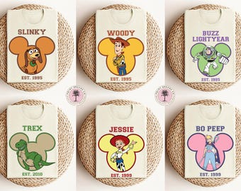 Chemise personnages Toy Story, t-shirt familial assorti pour les vacances de Disneyland