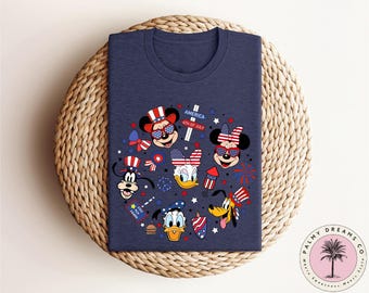 Disney Shirts, Mickey and Friends 4th of July Shirts, American Flag Shirt, Disneyland 4th of July Vacation, Disneyworld USA Shirt