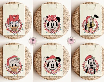 Retro Christmas Disney Shirts, Christmas Mickey and Friends Shirt, Checkered Disney Shirts, Matching Family Shirt, Christmas Vacation Tee