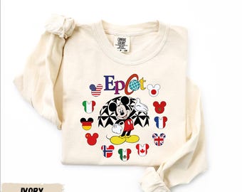 Comfort Colors® Epcot Minnie and Mickey Long Sleeve Shirt, Disneyworld Shirt, Epcot Traveler Shirt, Disneyland Vacation Shirt