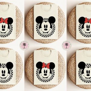 Checkered Mickey and Minnie, Matching Mickey and Minnie Shirts, Disney Family Outfits