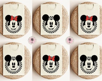 Checkered Mickey and Minnie, Matching Mickey and Minnie Shirts, Disney Family Outfits