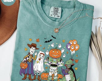 Comfort Colors® Halloween Toy Story Shirt, Buzz Lightyear Pumpkin Shirt, Woody Halloween Shirt, Spooky Toy Story, Ghost Jesse Shirt