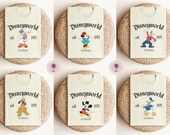 Disneyworld Est 1971 Shirt, Retro Mickey and Friends Shirt, Disneyworld Florida Shirt, Disneyland Trip Matching Shirt, Disney Kids Shirt