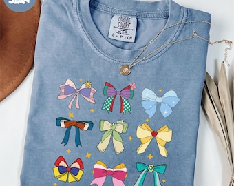 Comfort Colors® Princess Coquette Bows Shirt, Disney Princess Shirt, Magic Kingdom Shirt, Disneyland Girls Trip Shirt, Disney World Shirt