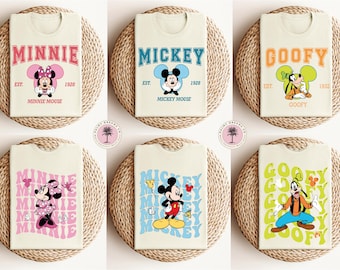 Camiseta de Mickey y sus amigos (desde 1928), Camiseta de Mickey y compañía, Camiseta de Mickey y Minnie, Daisy y Donald, Goofy y Pluto, Camisetas del grupo Disney