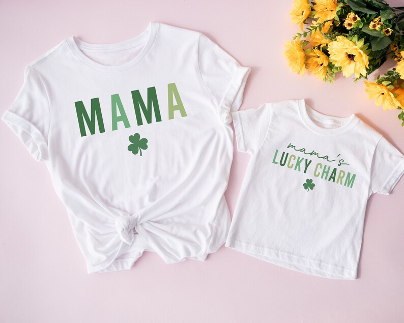Mama and Mama's Lucky Charm Shirt, St. Patrick's Day Shirt, Matching Mother's Day Gift, Lucky Mama and Baby Shirt image 3