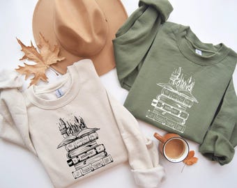 Wizard Castle Book Sweatshirt, Bookish Sweatshirt, HP Sweatshirt, Wizard School Sweatshirt, Universal Studios Trip Sweater