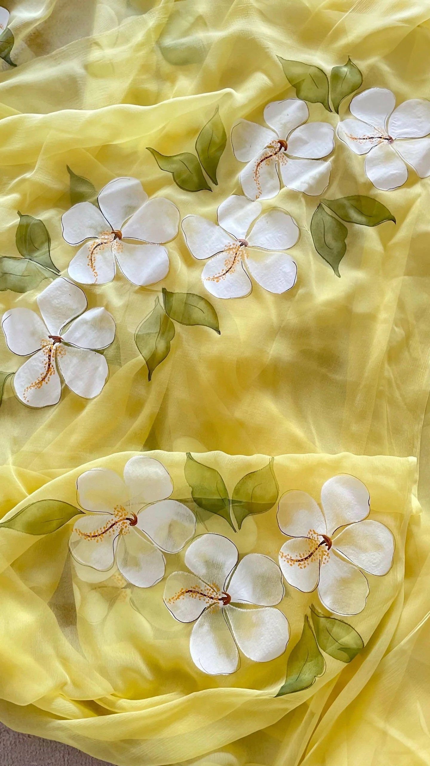 Chiffon-Vorhänge Mit Farbverlauf – Gelbes Ombré, 142 X 244 Cm Pro Panel, 2 Stück, Mit Stangentasche