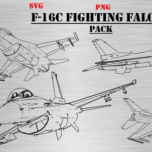 F-16C Fighting Falcon Aircraft Pack SVG & PNG Formats Digital Military ...