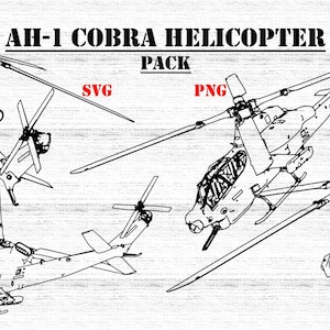 AH-1 Cobra Helicopter Pack (SVG & PNG Formats) Digital Military ...
