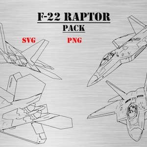 F 22 Raptor Pattern F-22 Raptor Aircraft Pack (SVG & PNG Formats) Digital Military Drawings ...