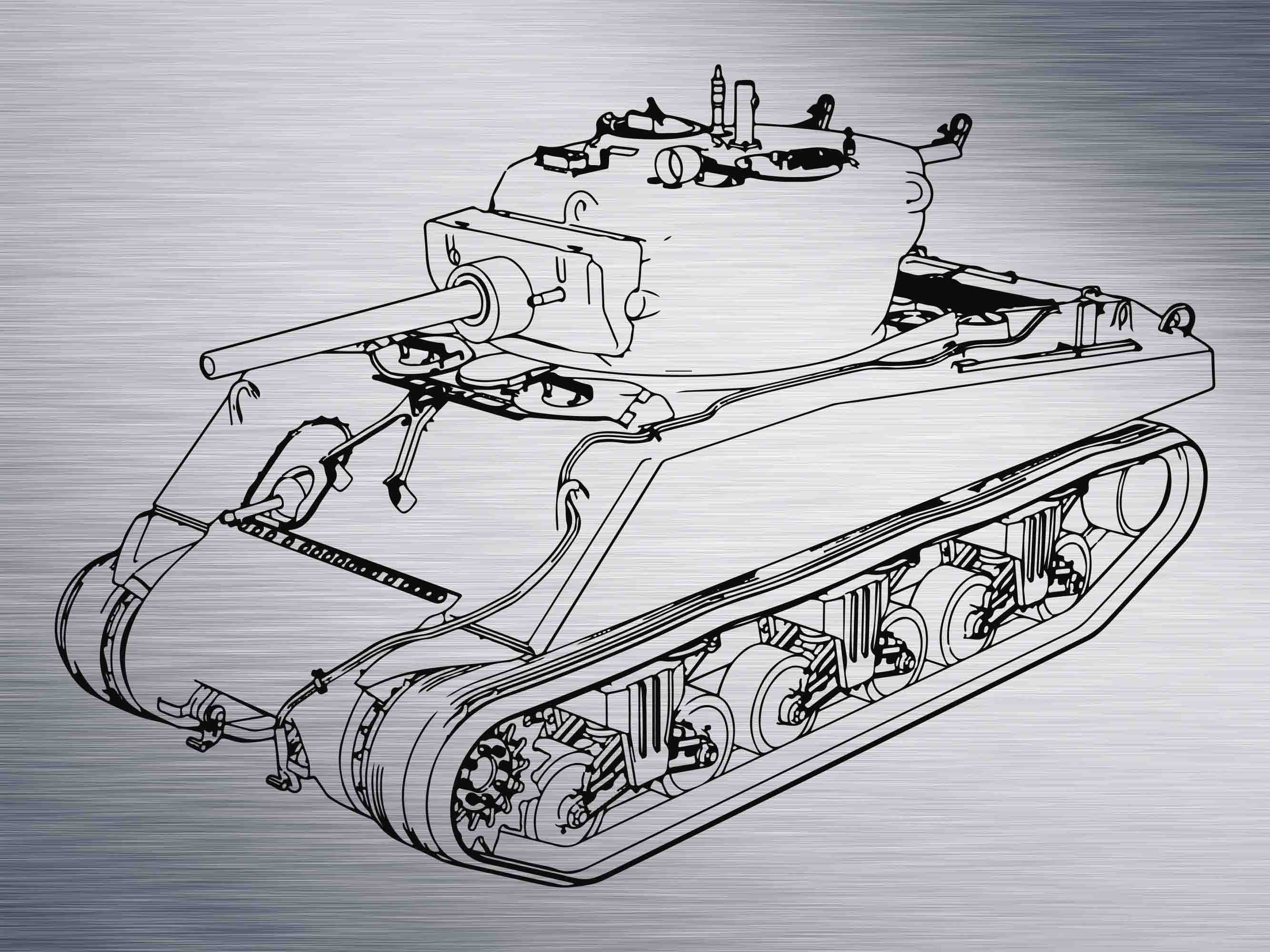 m4a1 sherman drawing