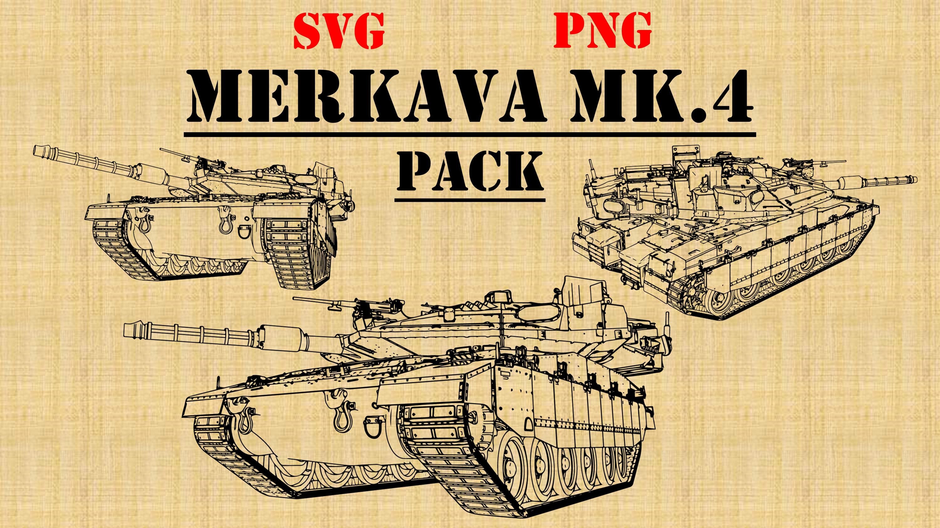 Merkava Mk4 Tank Pack (SVG & PNG Formats) Digital Military