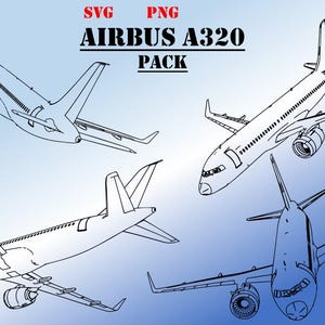 A320 Airliner Aircraft Pack SVG & PNG Formats Digital Aircraft Drawings ...
