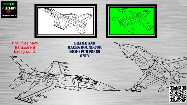 F-16C Fighting Falcon Aircraft Pack (SVG & PNG Formats) Digital ...