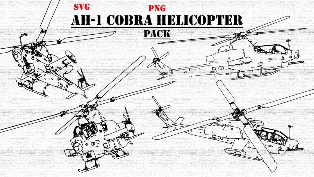 AH-1 Cobra Helicopter Pack (SVG & PNG Formats) Digital Military ...