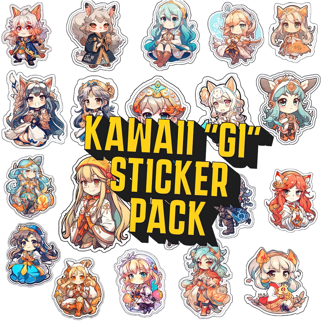 Kawaii Stickers Sheet Digital Printable, Kawaii Girl Clipart ...