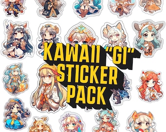 Kawaii stickers sheet digital printable, Kawaii girl clipart, Sketchbook stickers anime 20 PNG, Stickers cute girl, Cute stickers kawaii