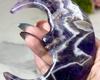 Dream / Chevron Amethyst Moon; Home Decor, Approx 7” tall