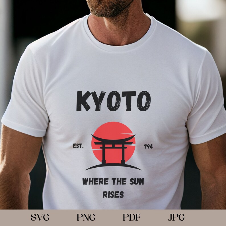 White and Black Japanese Shirt Design Japan PNG Kyoto Shirt Design